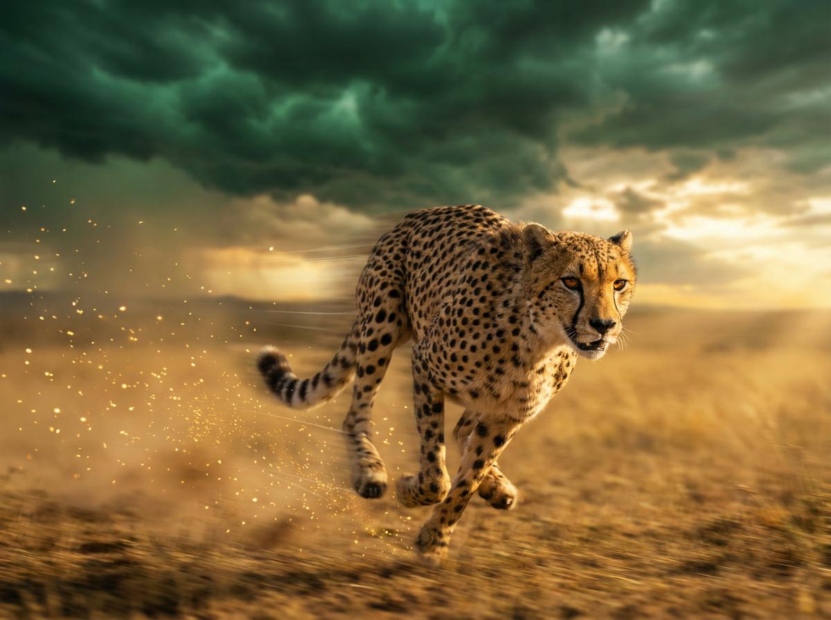 人兽-猎豹百米冲刺视频