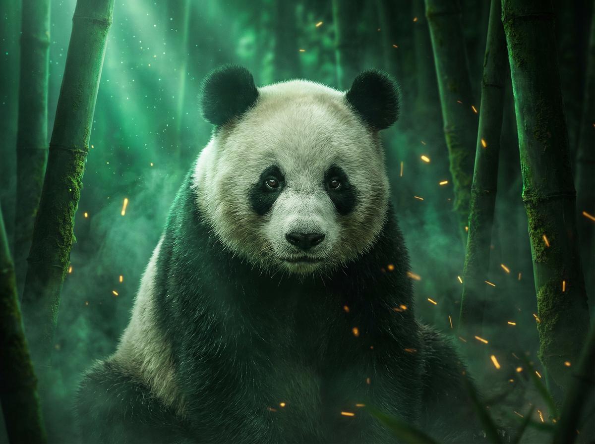 人兽-熊猫幼崽竹林嬉戏视频