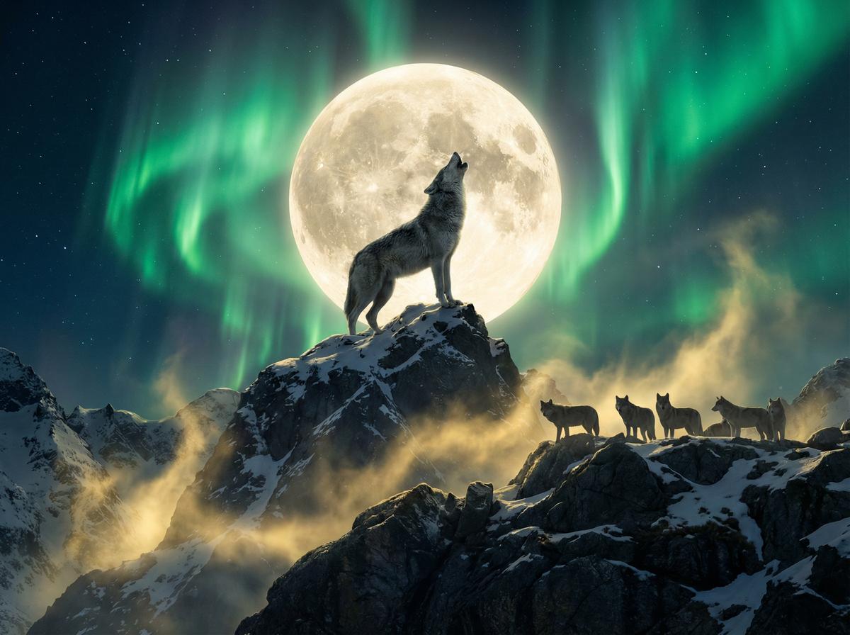 人兽-灰狼月夜嚎叫视频